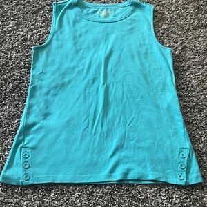 Chico's Vibrant Blue Tank Top w/ Accent Buttons (S-0)